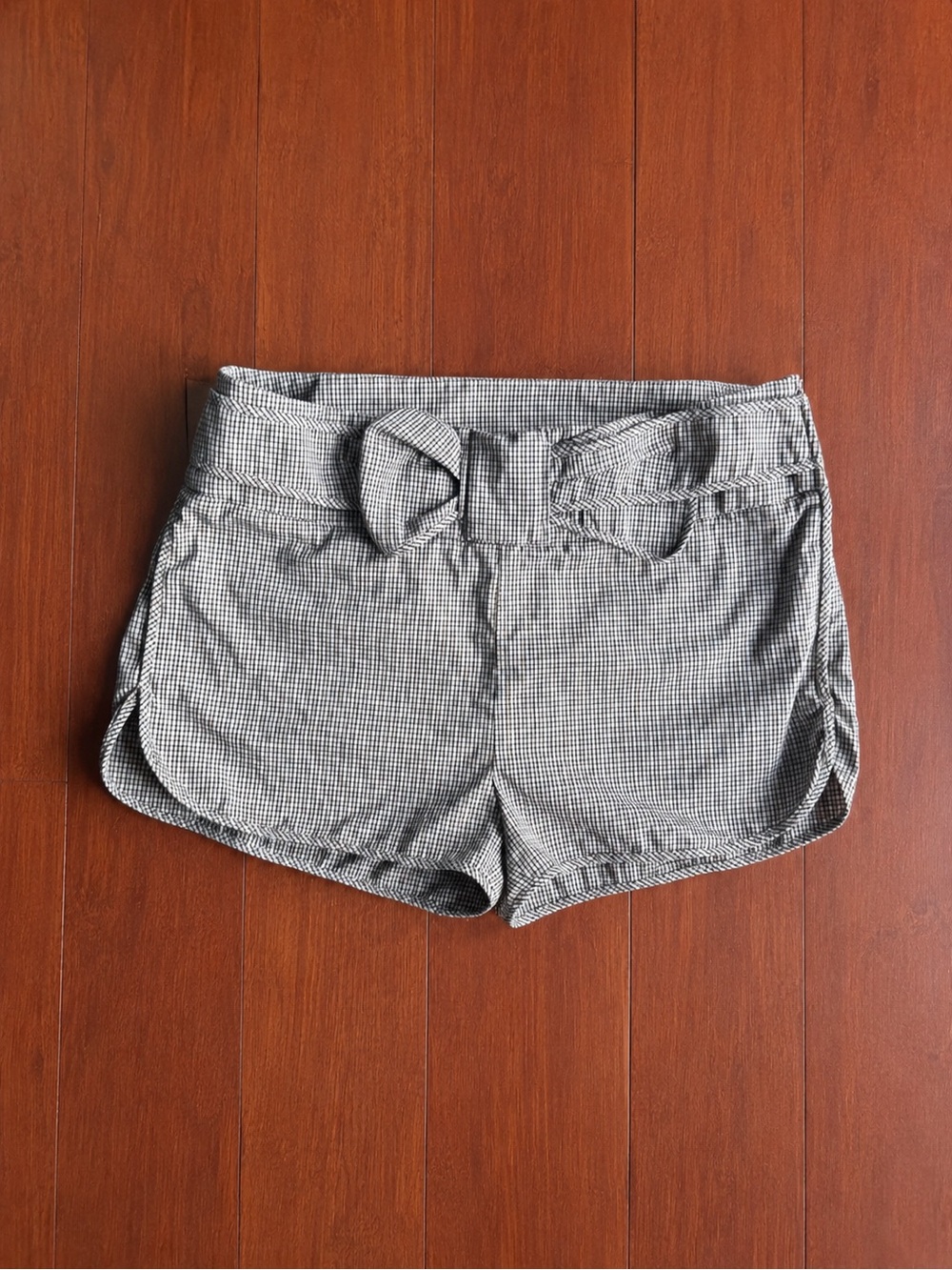 Red Valentino Gingham Faux Belted Shorts - IT 40